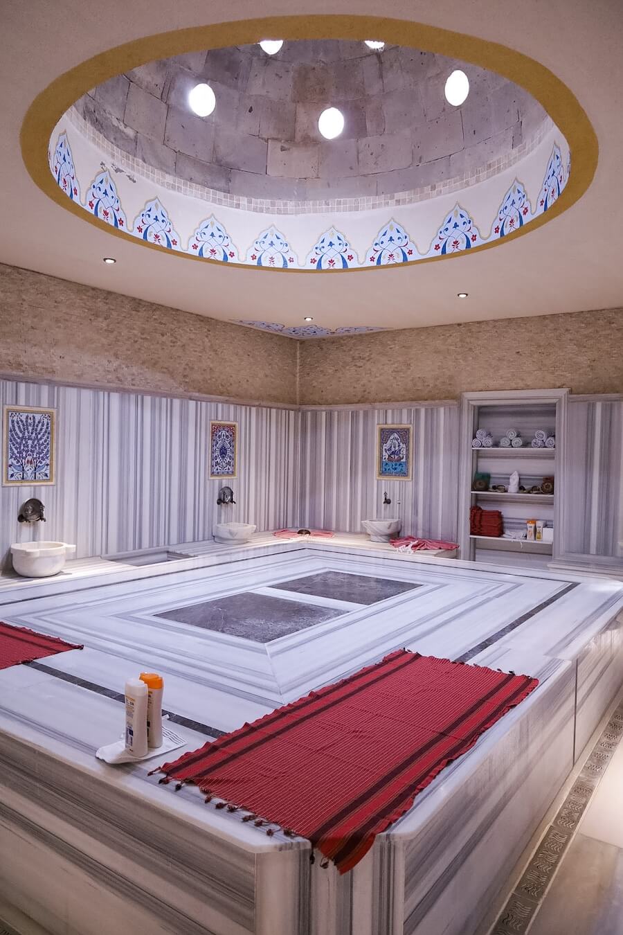 The heated hammam room at the Heybe Hotel in Göreme, Cappadocia.