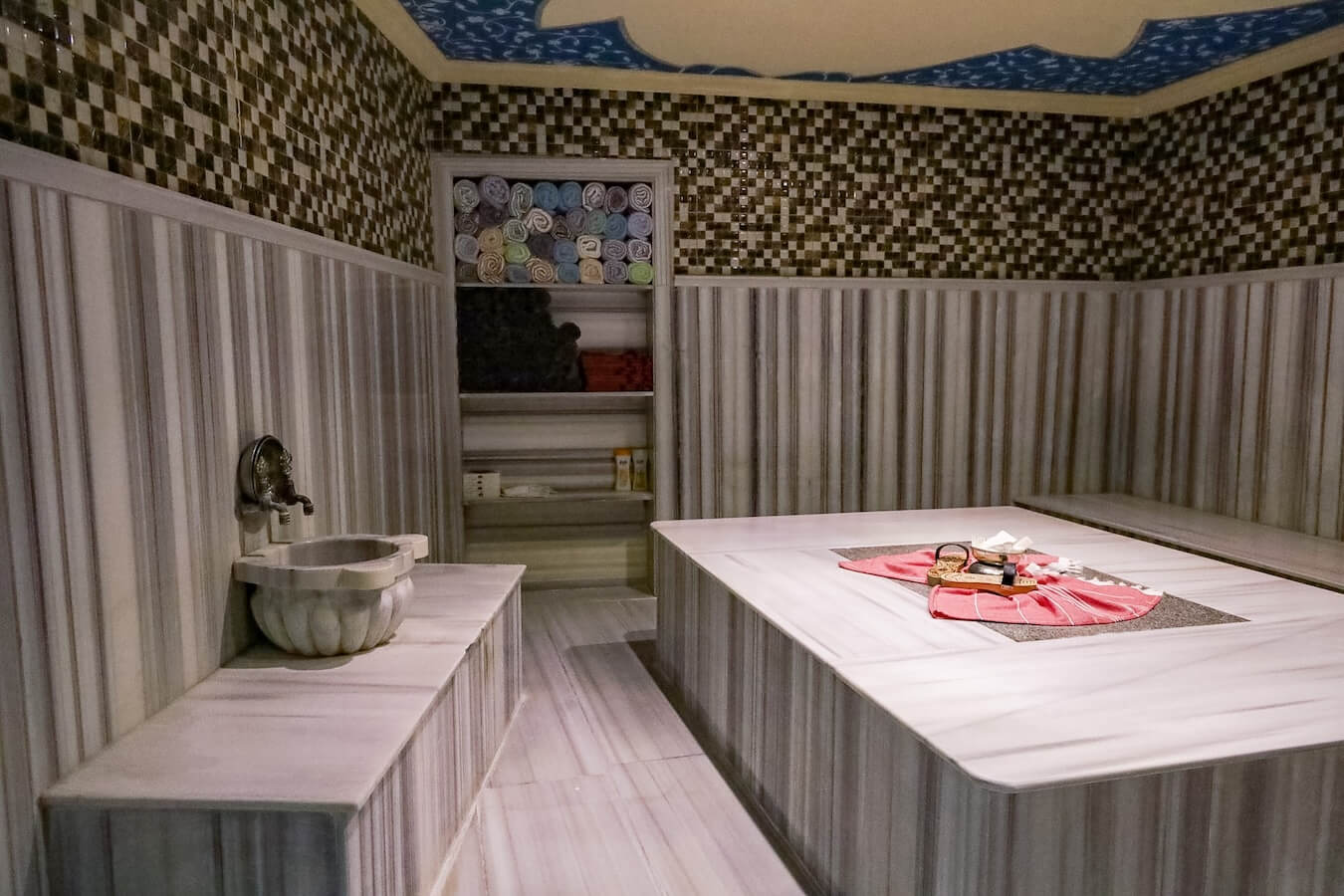 A heated hammam room in Cappadocia.