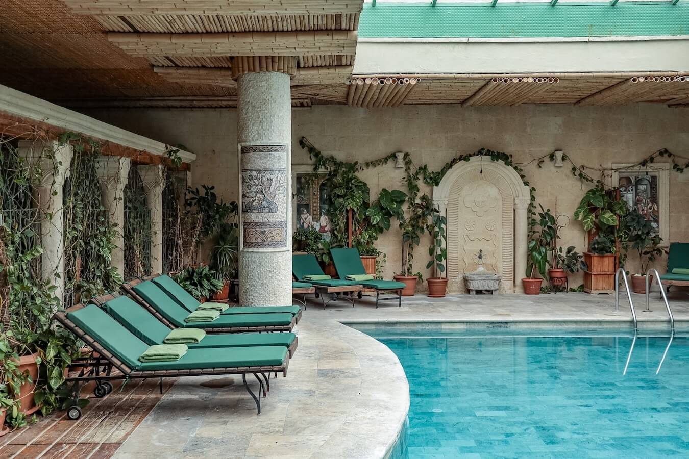 The heated pool at the Heybe Hammam in Göreme, Cappadocia.