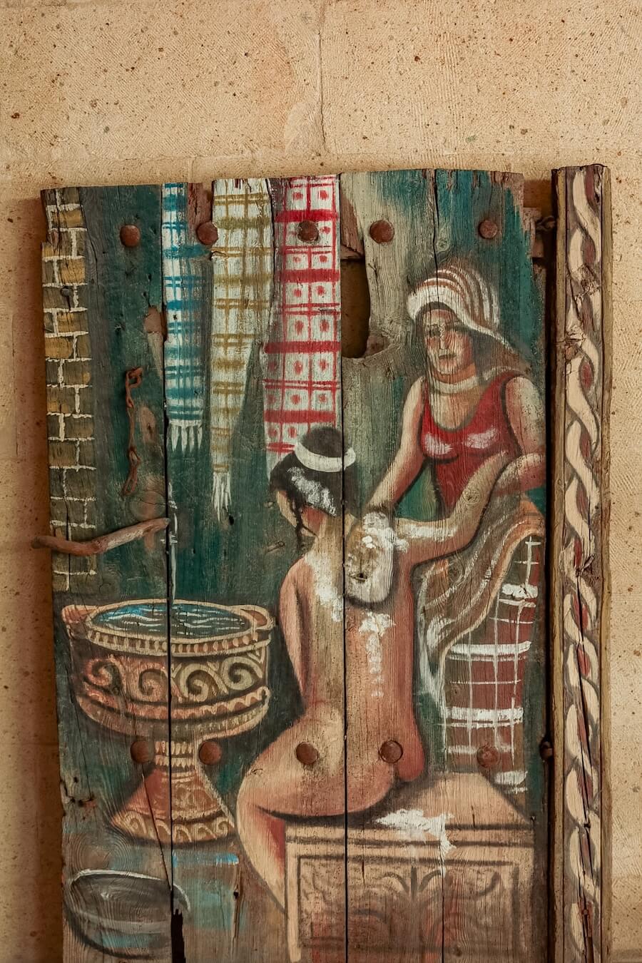 A painting depicting a Turkish hammam.