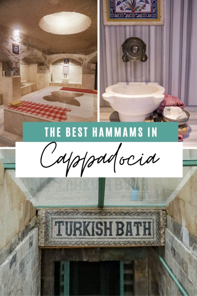 A pin encouraging readers to save this article on the best hammams in Cappadocia.