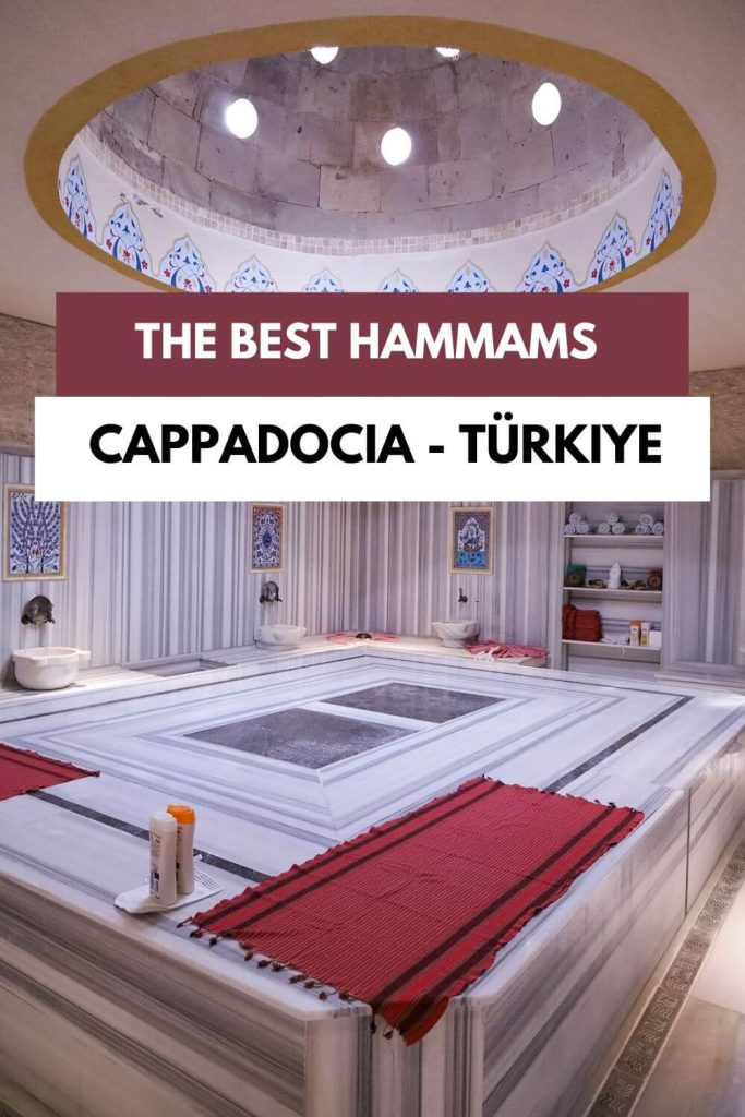 A pin encouraging readers to save this article on the best hammams in Cappadocia.